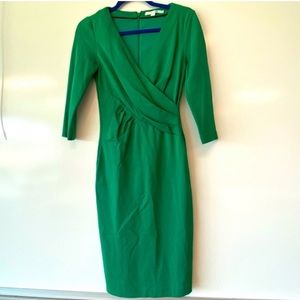 Boden green Connie ponte faux wrap dress Sz 8P EUC